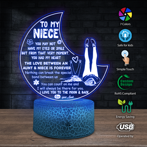 3D Led Light - Family - To My Niece - I Love You To The Moon & Back - Ukglca28007