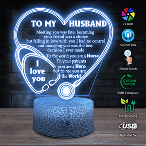 3D Led Light - Nurse - To My Husband - You Are The World - Ukglca14002