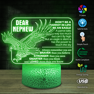 3D Led Light - Family - To My Nephew - Don't Be A Parrot, Be An Eagle - Ukglca27002