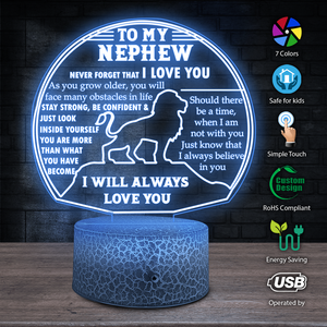 3D Led Light - Family - To My Nephew -  I Always Believe In You - Ukglca27001